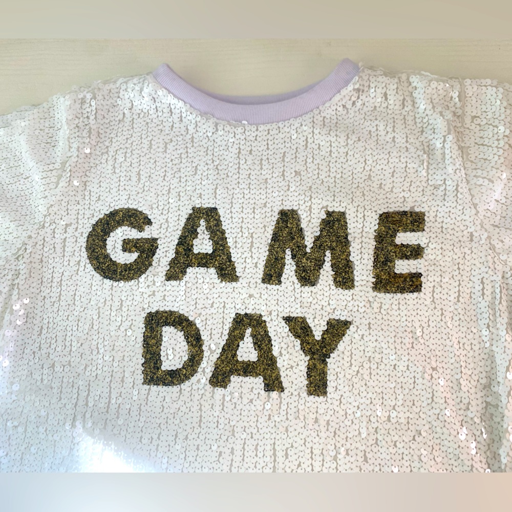 Game Day Sequin T Shirt dress by Why Dress